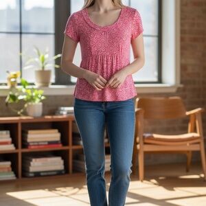 Banana Republic Pink Patterned Blouse